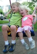 kids on swingset