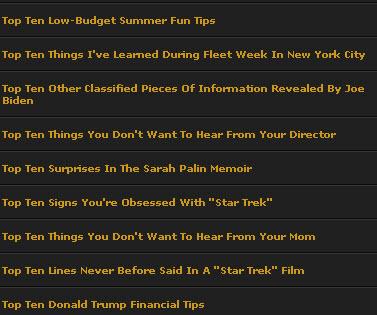 Ask Letterman What's Not to Love About a List? - Successful Blog