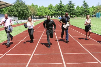 Business competition in a foot race