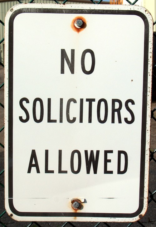 No solicitors allowed