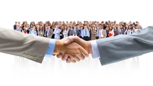 handshake isolated on business background